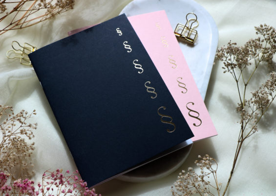 Set "§ - Notizhefte blau und rosa"