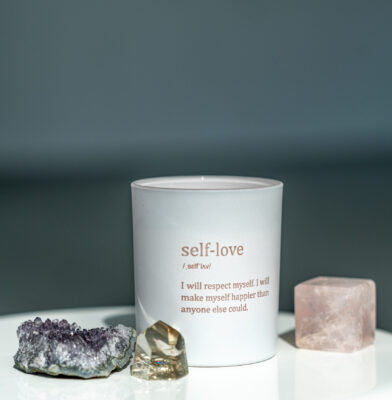 Edelsteinkerze "Selflove"
